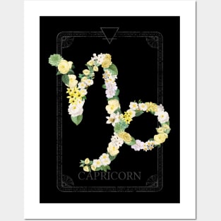 Floral Zodiac Sign: Capricorn Posters and Art